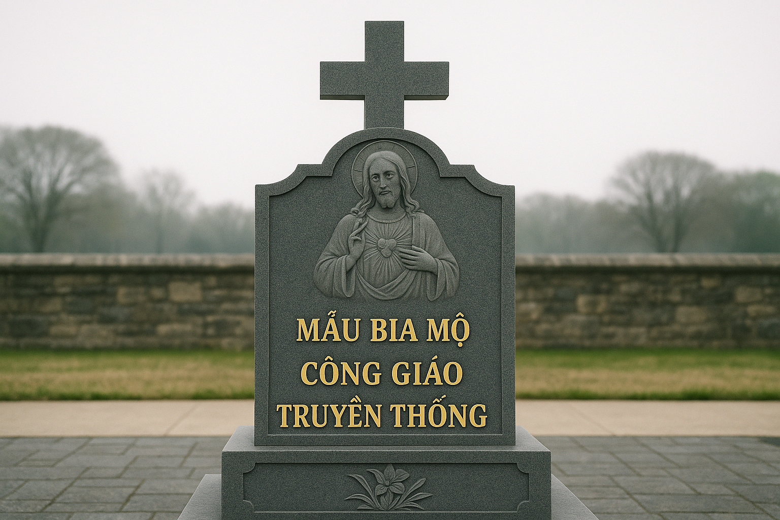 Mẫu bia mộ công giáo truyền thống