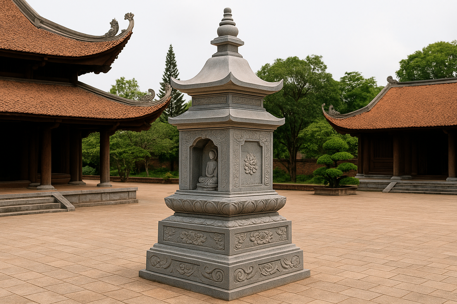 Mộ đá trong chùa