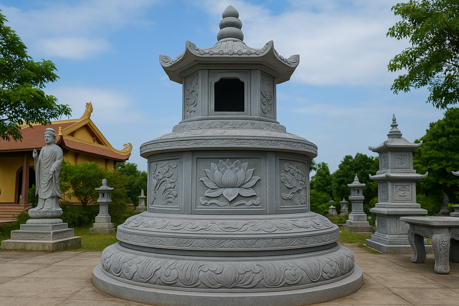 MỘ ĐÁ TRÒN CHÙA