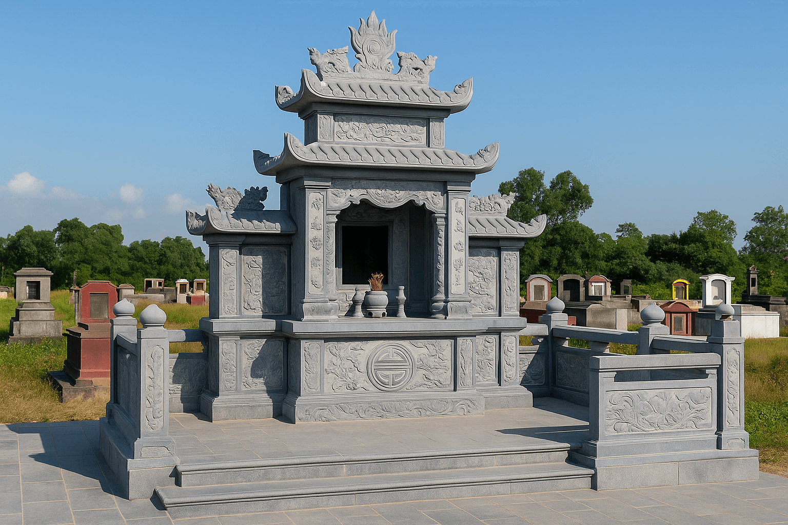 Lăng đá nguyên khối cho gia tộc