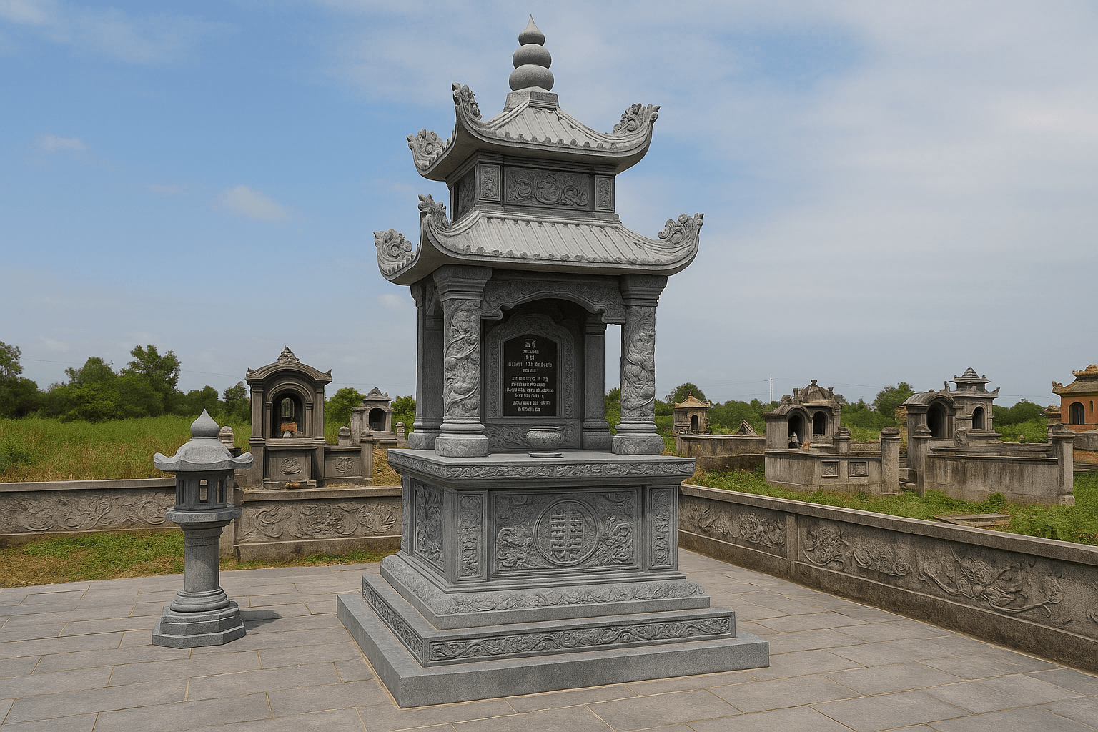 thiết kế lăng mộ đá theo phong thủy âm trạch