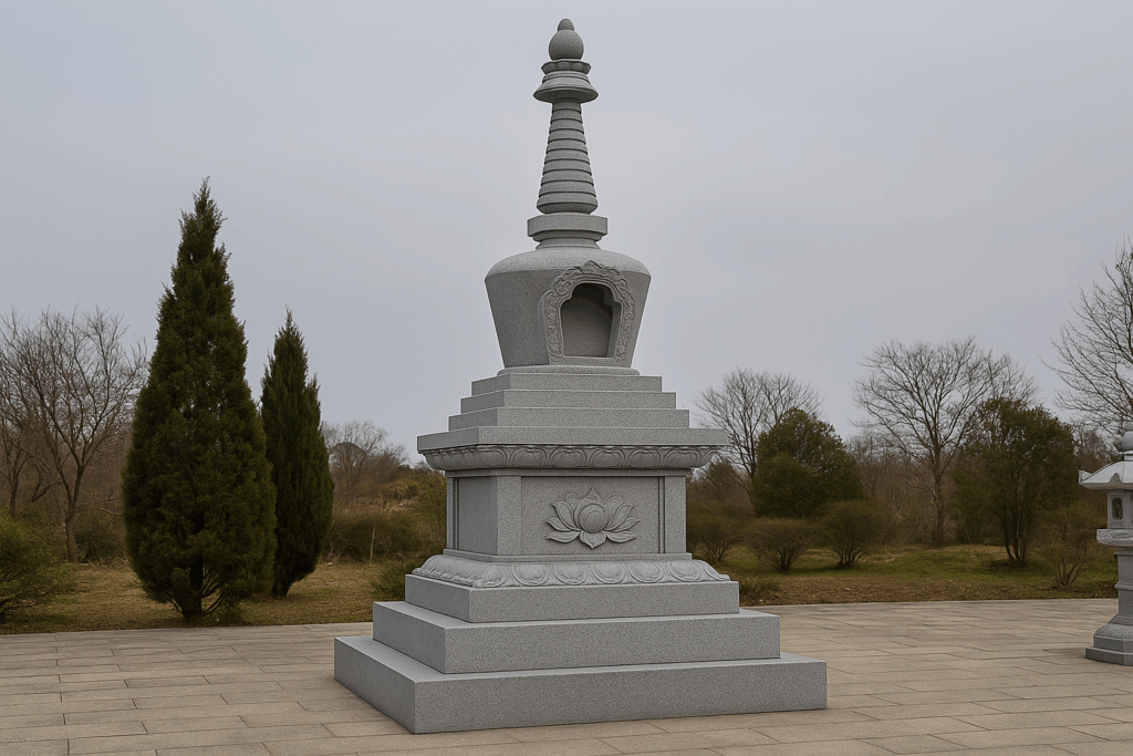 thiết kế mộ tháp đá đẹp theo kiến trúc Phật giáo