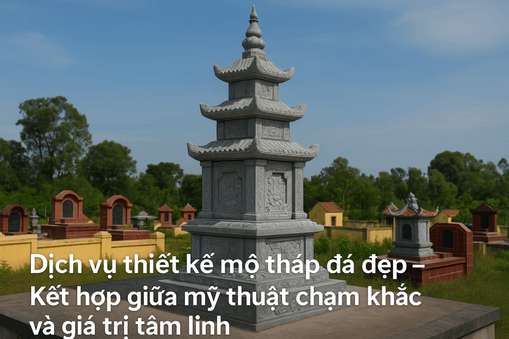 Dịch vụ thiết kế mộ tháp đá đẹp