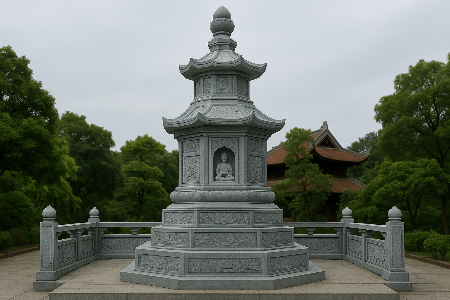 Thiết kế mộ đá cho nhà sư 