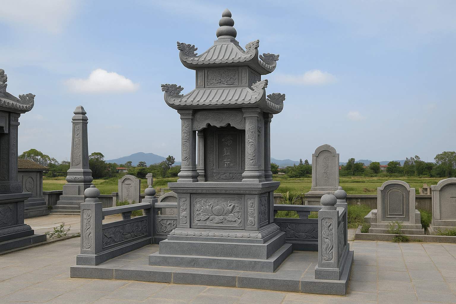 Khám phá vẻ đẹp mộ tháp đá cổ kính