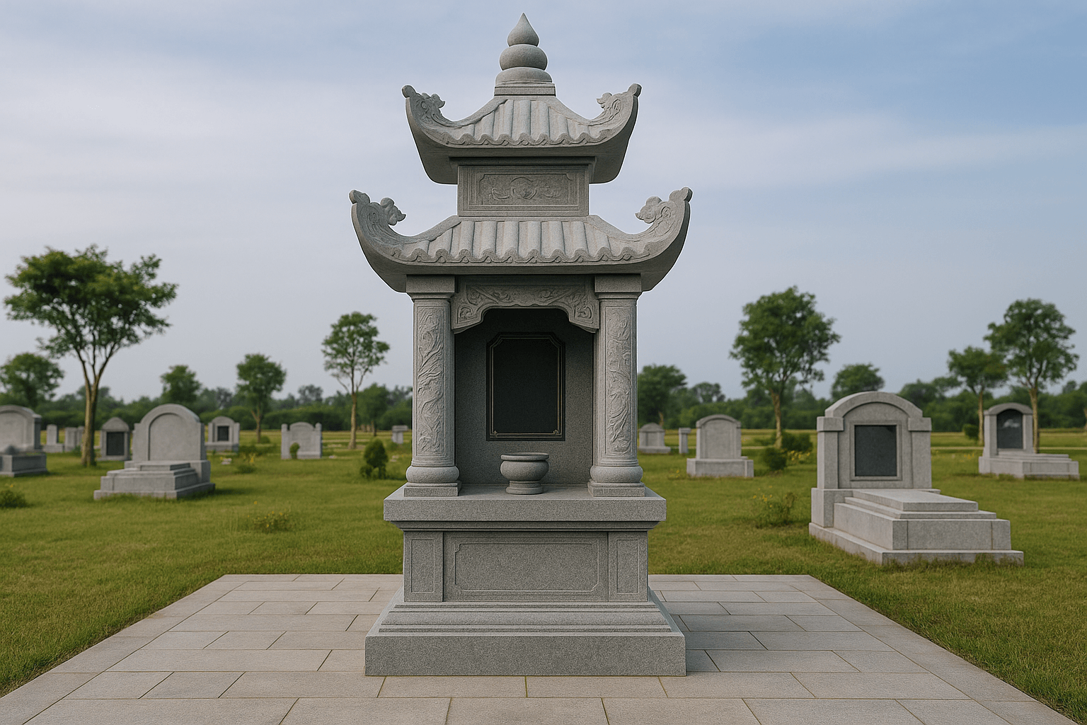 Mẫu lăng mộ đá đẹp theo phong cách hiện đại và cổ truyền
